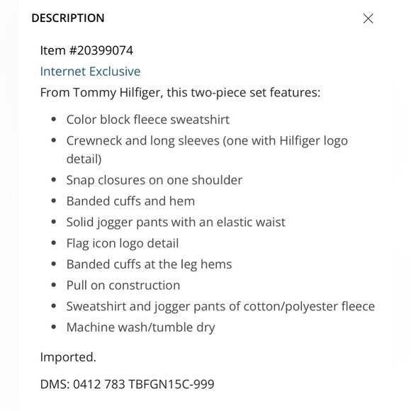 Tommy Hilfiger Baby Boy 2 Piece Set - Picture 4 of 4